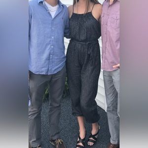 Black and silver pant romper